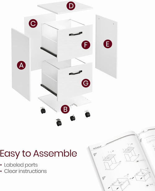2 Drawer File Cabinet White Office Filing Cabinet For A4 And Letter