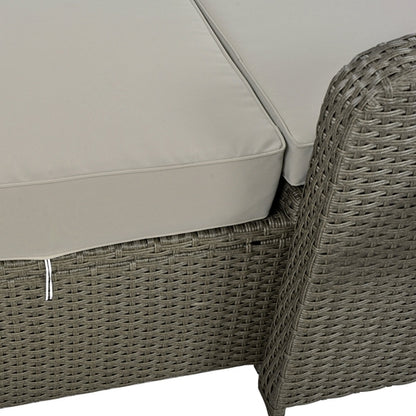 Outdoor Chaise Lounge Rattan White with Adjustable Design for Patio,
