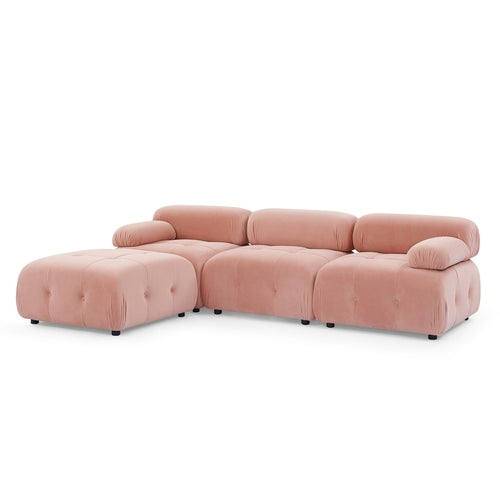 Modular Sectional Sofa, Button Tufted Design with DIY L-Shaped Layout,