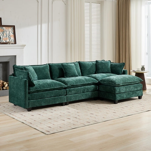 Cloud Sofa Modern Sectional Couch, Comfy Double Layer Upholstered Seat