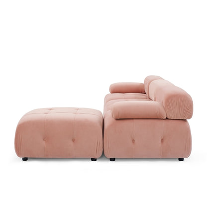 Modular Sectional Sofa, Button Tufted Design with DIY L-Shaped Layout,