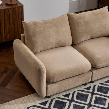Modular Velvet Sectional Sofa Corner Chair – Convertible Upholstered