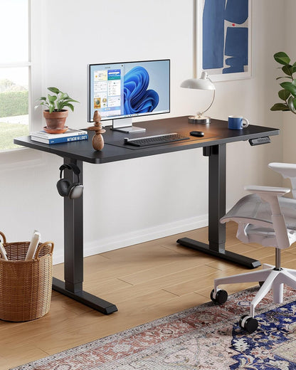48 Inch Black Electric Standing Desk With Adjustable Height And Memory