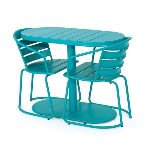 Santa Monica 3-Piece Outdoor Bistro Set – Modern Iron Patio Dining Set