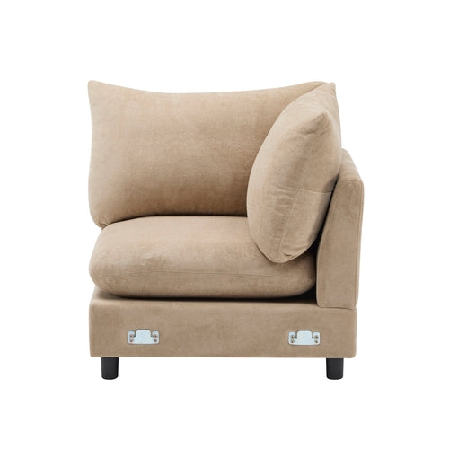 Modular Velvet Sectional Sofa Corner Chair – Convertible Upholstered