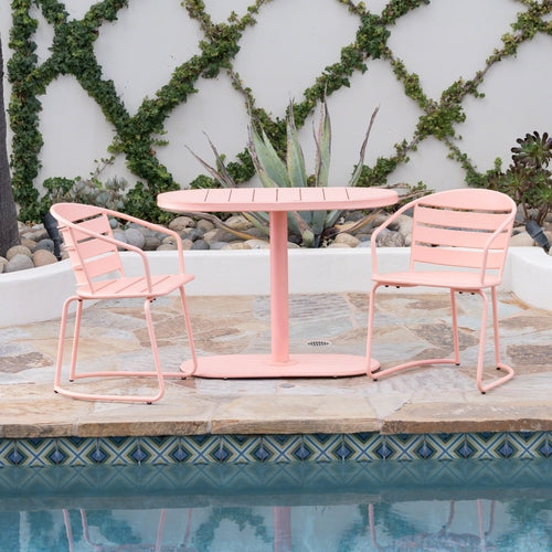 Santa Monica 3-Piece Outdoor Bistro Set – Modern Iron Patio Dining Set