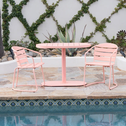 Santa Monica 3-Piece Outdoor Bistro Set – Modern Iron Patio Dining Set