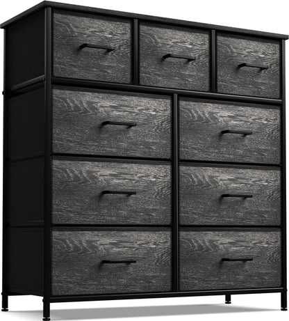 Faux Wood Dresser 9 Drawers For Bedroom Furniture Storage