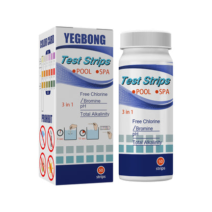 Yegbong Test Strips, Swimming Pool Speed Residual Chloric Acid Base Number Total Alkalinity Total Hardness Water Quality Test Paper