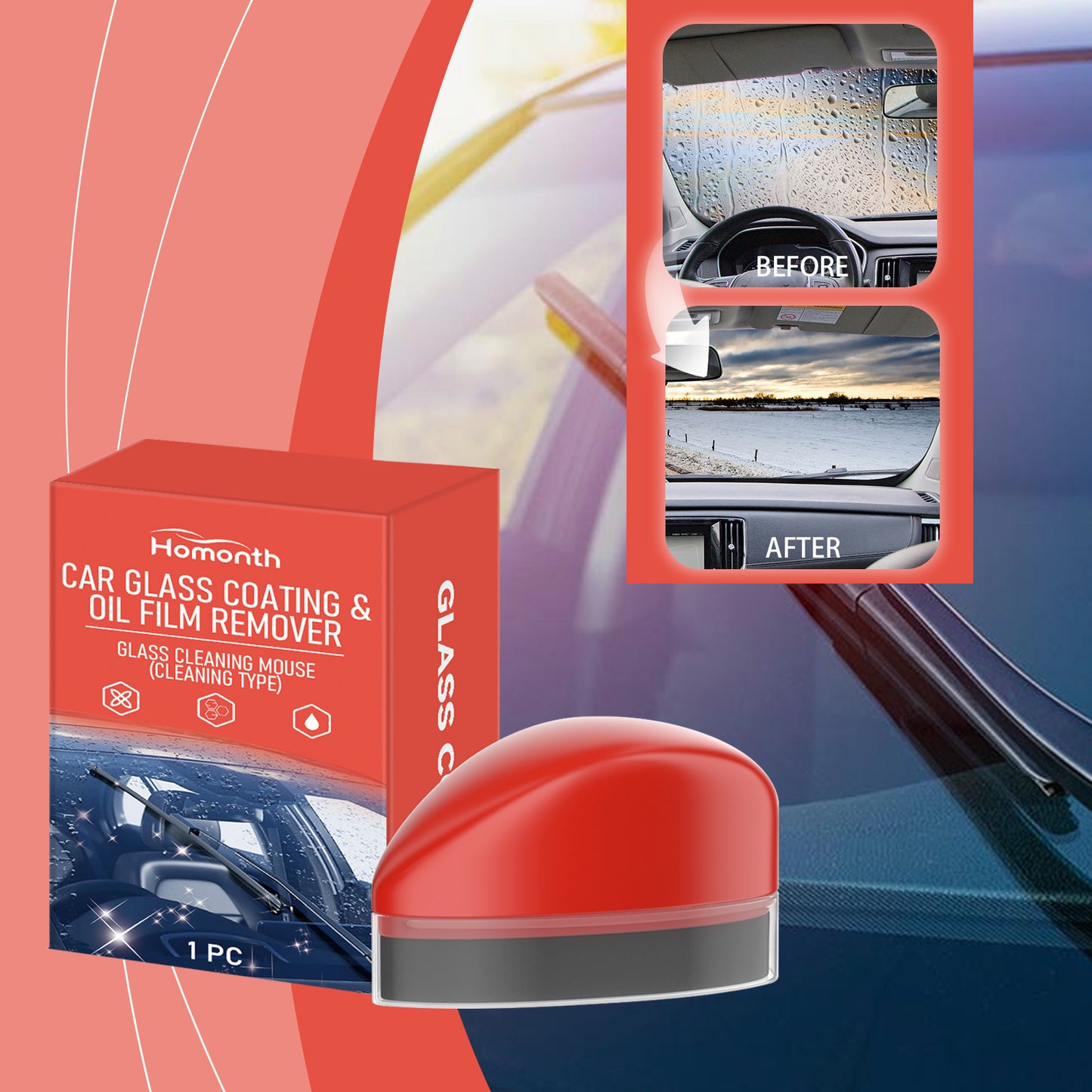 Homonth Automotive Glass Coatings And Oil Film Remover Windshield Cleaner Oil Film Removal Powerful Decontamination