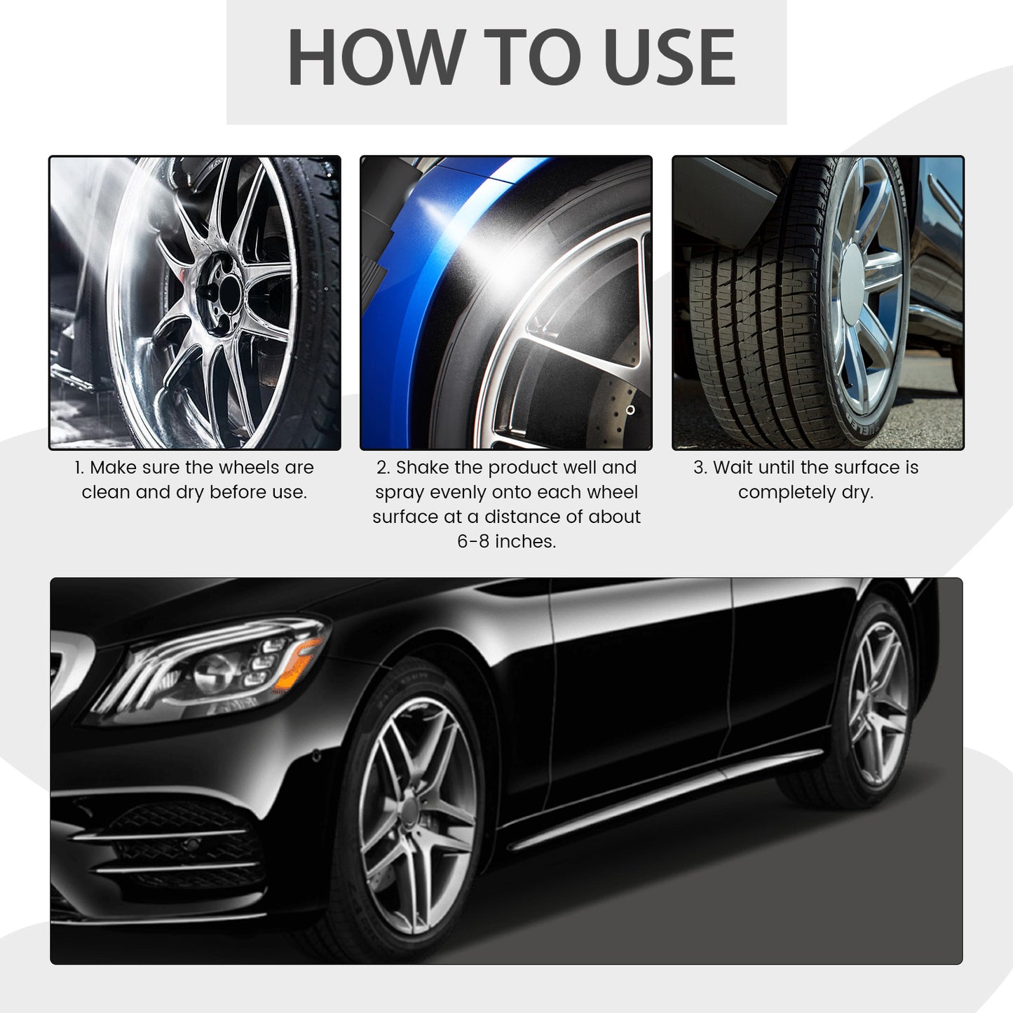Car Wheel Anti-Slip Spray, Car Wheel Cleaning Decontamination Care Repair Wheel Anti-Skid Cleaner
