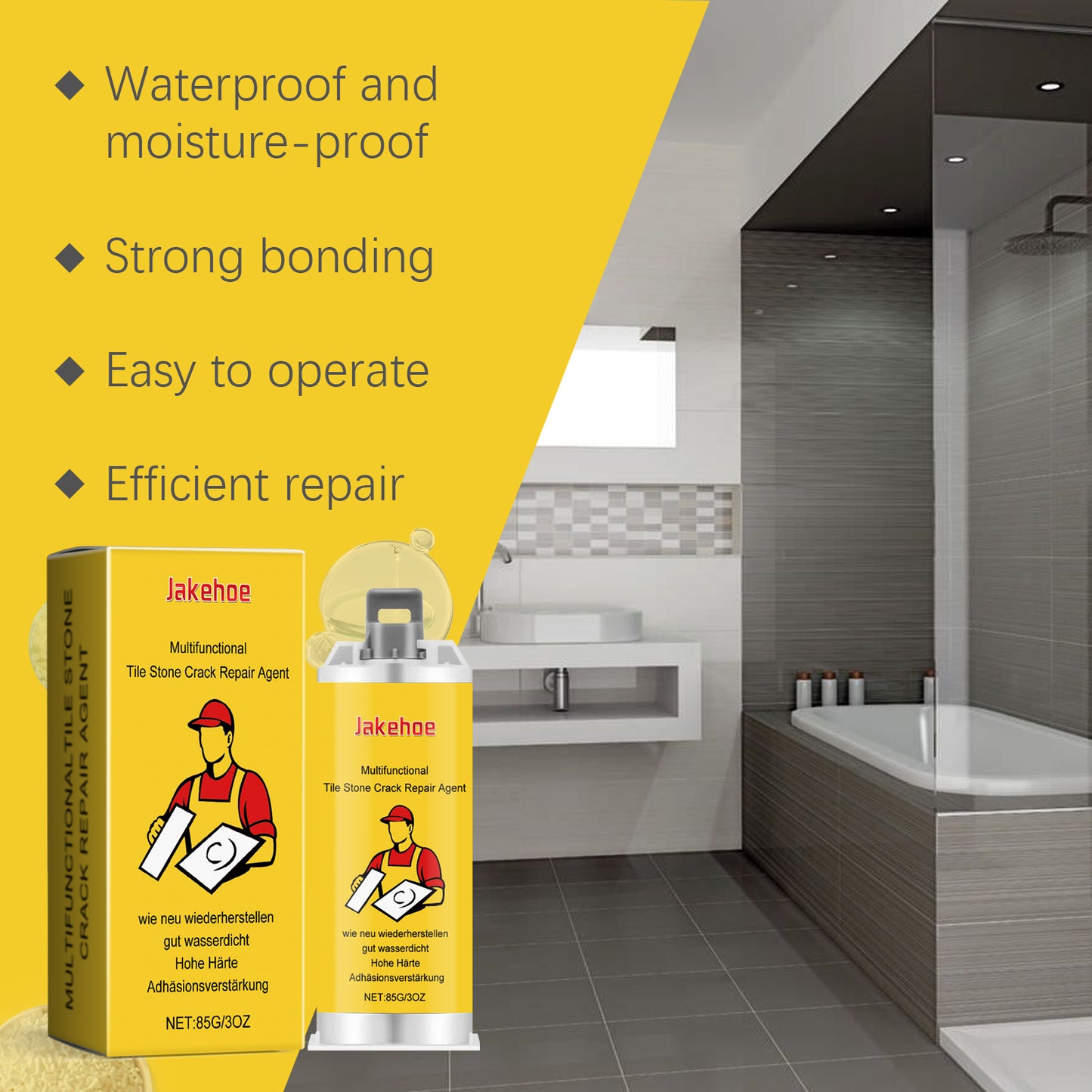 Jakehoe Tile Crack Repair Glue Tile Repair Glazed Marble Pit Ceramic Crack
