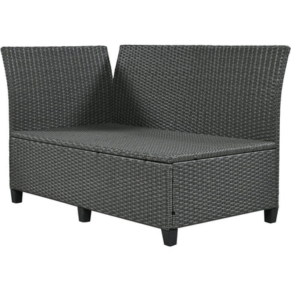 5-Piece Outdoor Patio Rattan Sofa Set, Sectional PE Wicker L-Shaped