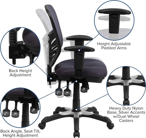 Nicholas Mid-Back Ergonomic Mesh Office Chair Dark Gray