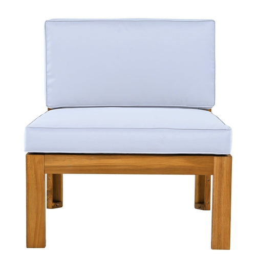Outdoor Backyard Patio Wood 5-Piece Sectional Sofa Seating Group Set