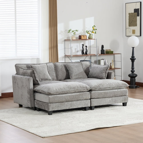 Cloud Sofa Modern Sectional Couch, Double Layer Upholstered Chenille
