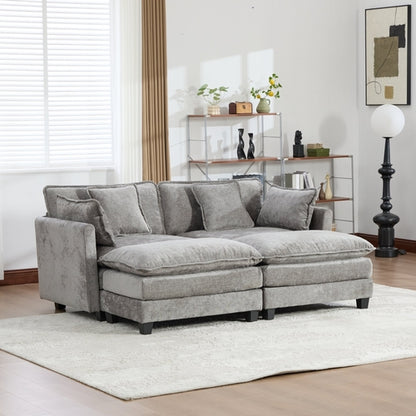 Cloud Sofa Modern Sectional Couch, Double Layer Upholstered Chenille