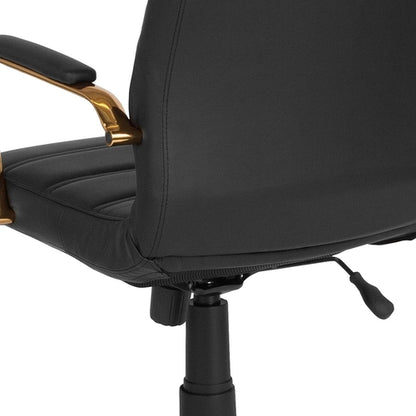 Whitney High-Back Swivel Leathersoft Desk Chair with Padded Seat and