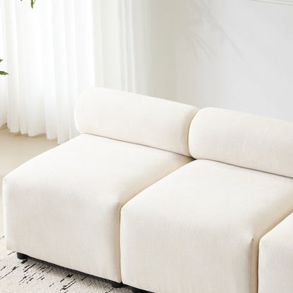 Modular Chenille Sectional Sofa – Modern Curved Upholstered Couch for