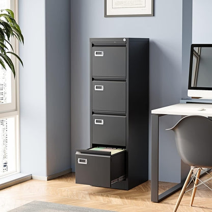 Locking 4 Drawer Vertical File Cabinet For Office Use