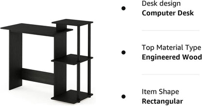 Compact Desk With Square Shelves For Home Office Printer