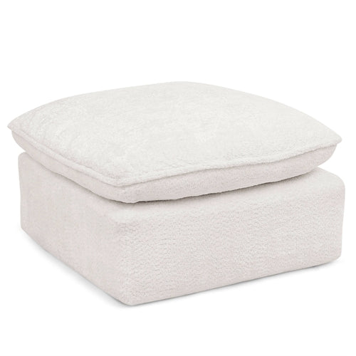 Modern Boucle L-Shaped Sectional Sofa with Two Moveable Ottomans,