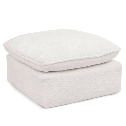 Modern Boucle L-Shaped Sectional Sofa with Two Moveable Ottomans,