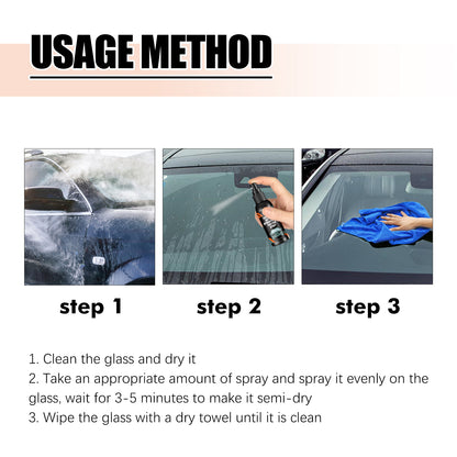 Car Glass-Anti Fog Hydrophobic Coating Spray, Rearview Mirror Windshield Cleaner Stains Hydrophobic Water Spray Antifogging Agent