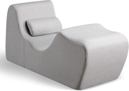 Lotus Zero Gravity Chaise Lounger Foam Recliner Light Grey
