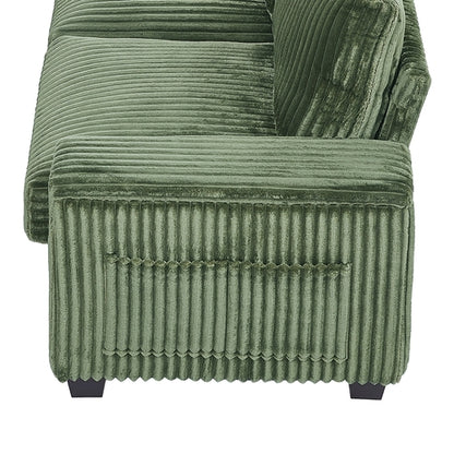 Modern 4-Seater Corduroy Sofa Couch with USB Ports, Hidden Storage and
