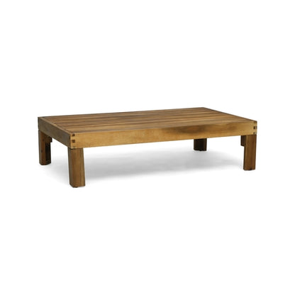 ALCOVE L-Shape Sofa Set Beige Acacia Wood with Water-Resistant