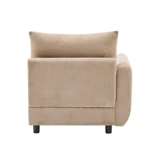 Modular Velvet Sectional Sofa Corner Chair – Convertible Upholstered