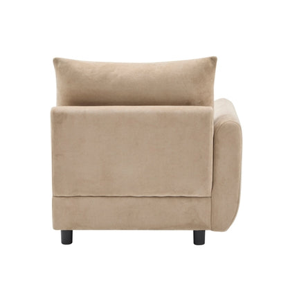 Modular Velvet Sectional Sofa Corner Chair – Convertible Upholstered