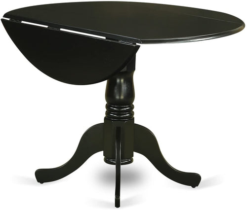 5 Piece Drop Leaf Dining Table Set Black Faux Leather