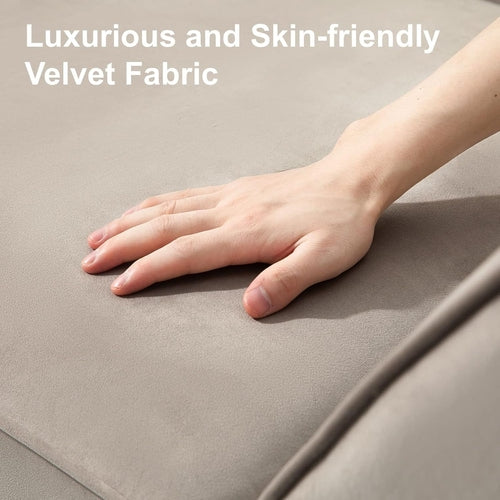 Modular Sectional Sofa U-Shaped, Velvet, Grey