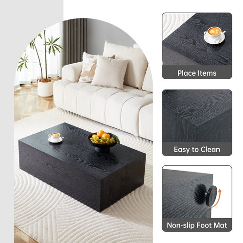Modern Coffee Table – 39.3" Rectangular Accent Table with Textured