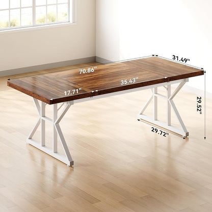 Spacious 70.8 Inch Wooden Executive Desk For Home Office