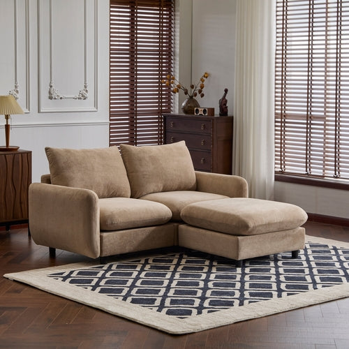 Modular Velvet Sectional Sofa Corner Chair – Convertible Upholstered