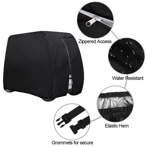 Waterproof Golf Cart Cover Zipper 4 Passenger EZ GO Club Car Yamaha