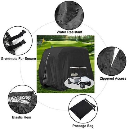 Waterproof Golf Cart Cover Zipper 4 Passenger EZ GO Club Car Yamaha