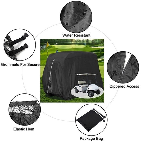 Waterproof Golf Cart Cover Zipper 4 Passenger EZ GO Club Car Yamaha