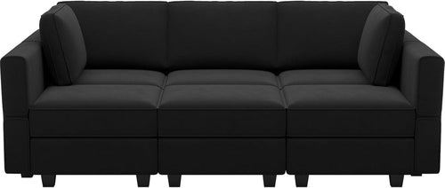 Modular Velvet Sectional Sofa With Chaise For Living Room