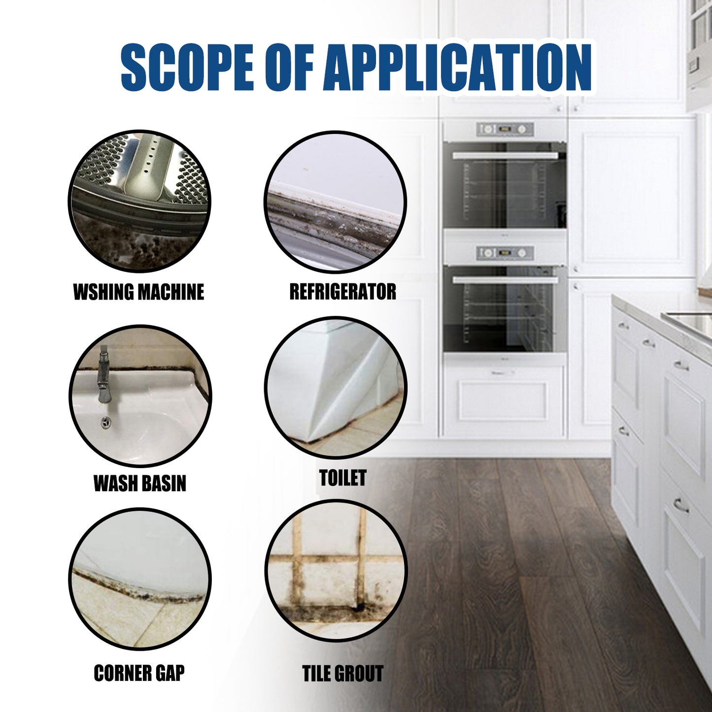 Mildew Removal Gel Clean Kitchen Bathroom Tile Moldy Walls Refrigerator Stain Removal Gel