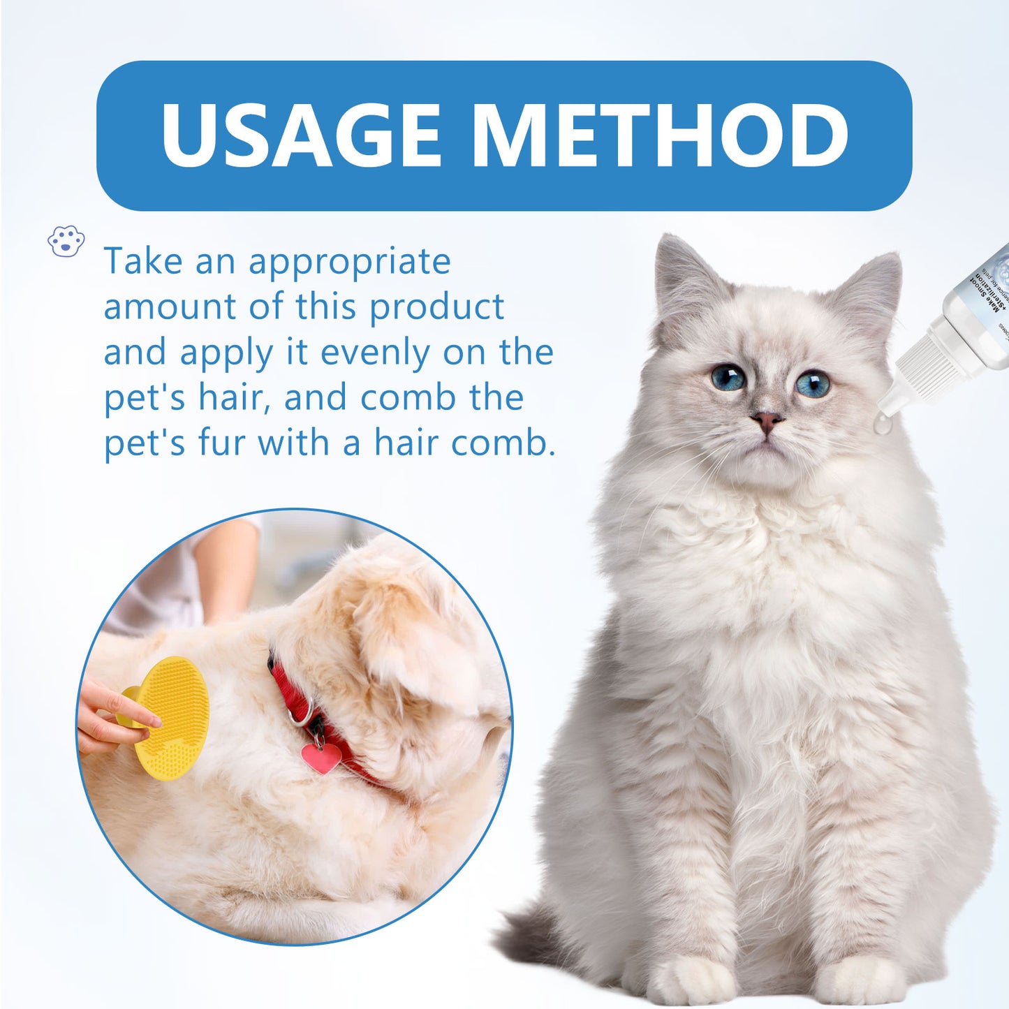 Yegbong Pet Leave-In Serum Water Free Deodorization For Cats And Dogs Clean And Supple Hair Retention Care
