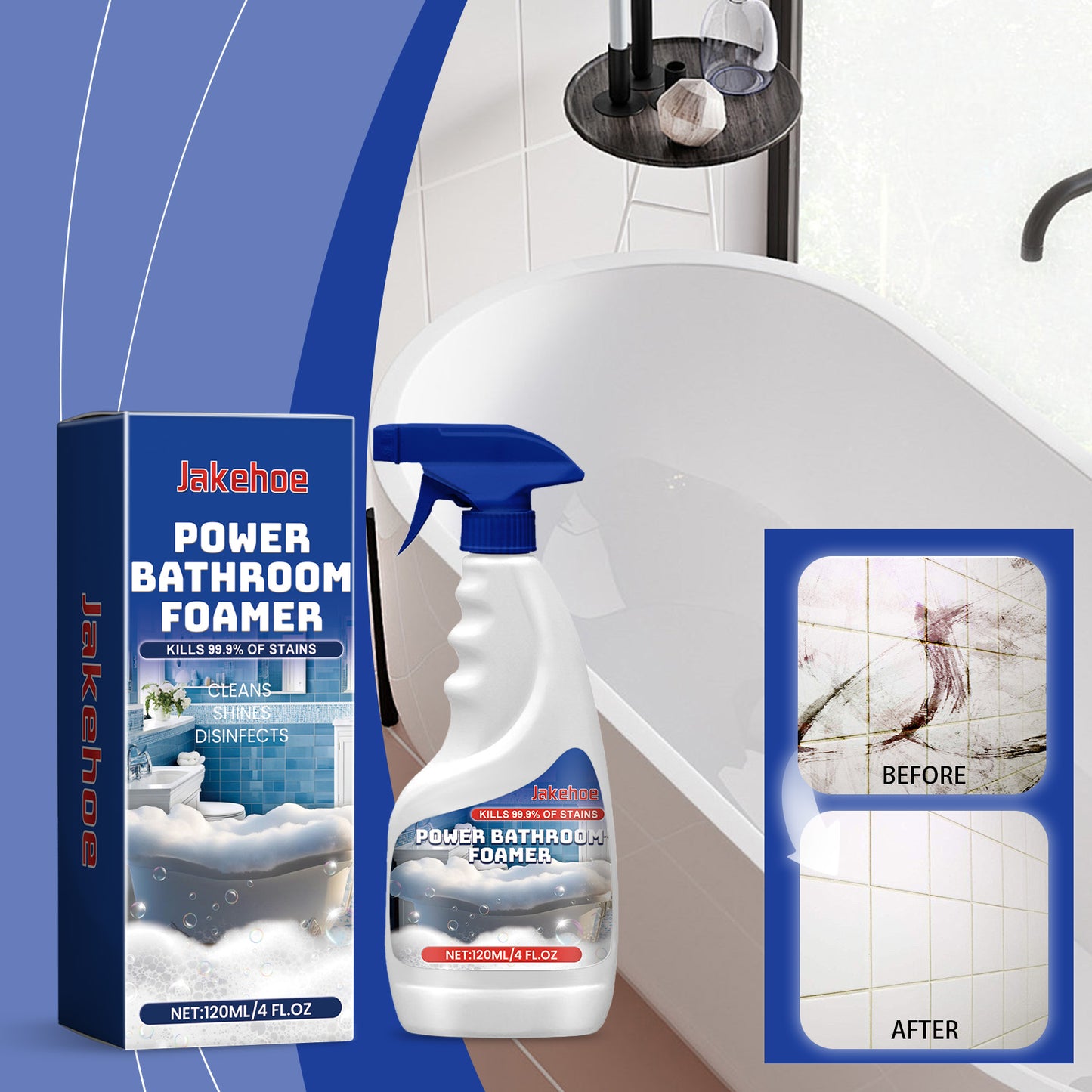 Bathroom Foam Cleaner Spray Bathroom Bathtub Multi-Functional Foam Cleaner To Remove Stains And Dirt