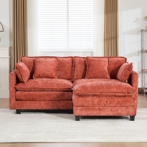 Cloud Sofa Modern Sectional Couch, Double Layer Upholstered Chenille