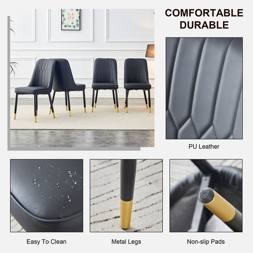 Modern Dining Chairs Set of 4 – PU Leather Upholstered Chairs with