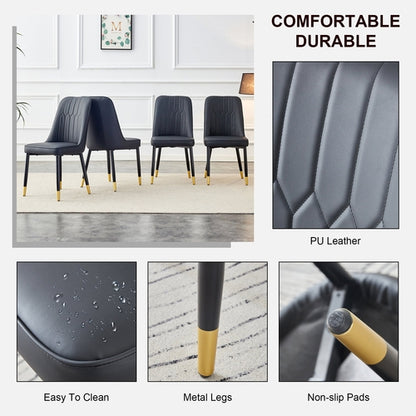 Modern Dining Chairs Set of 4 – PU Leather Upholstered Chairs with