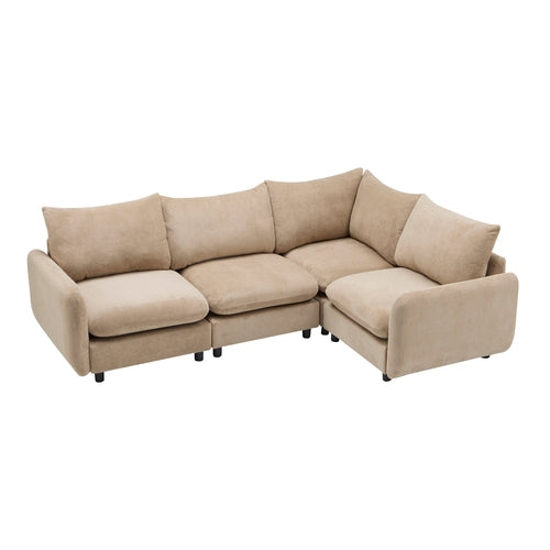Modular Velvet Sectional Sofa Corner Chair – Convertible Upholstered