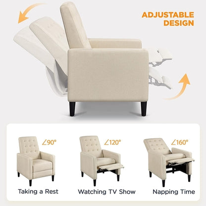 Fabric Recliner Chair Mid Century Modern With Durable Polyester